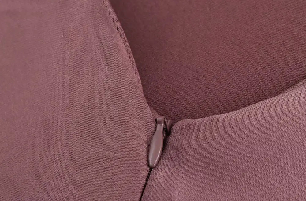 TRZA-Women's Satin Midi Dress, V Neck, Thin Straps, Backless, Female Dresses, Sexy Fashion