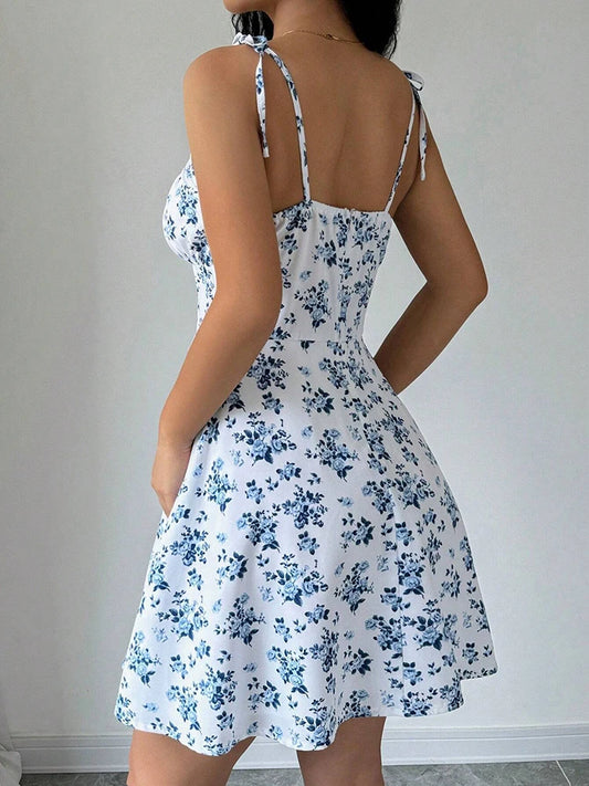 Women’s Floral Spaghetti Strap Mini Dress