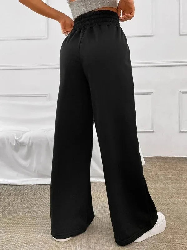 Women’s Straight-Leg Sports Trousers with Drawstring Waist