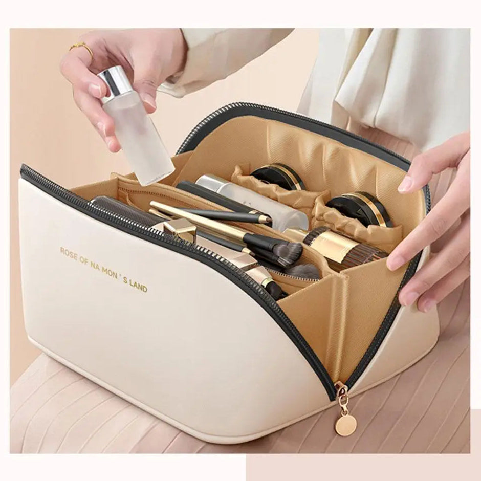 Women’s PU Leather Pillow Cosmetic Bag – Large Capacity Travel Organizer