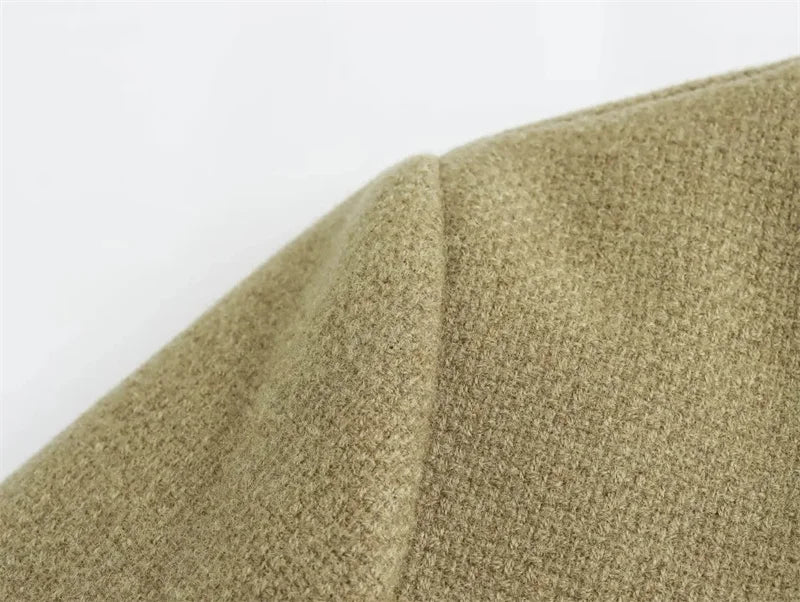 Women’s Cropped Tweed Jacket with Button Closure