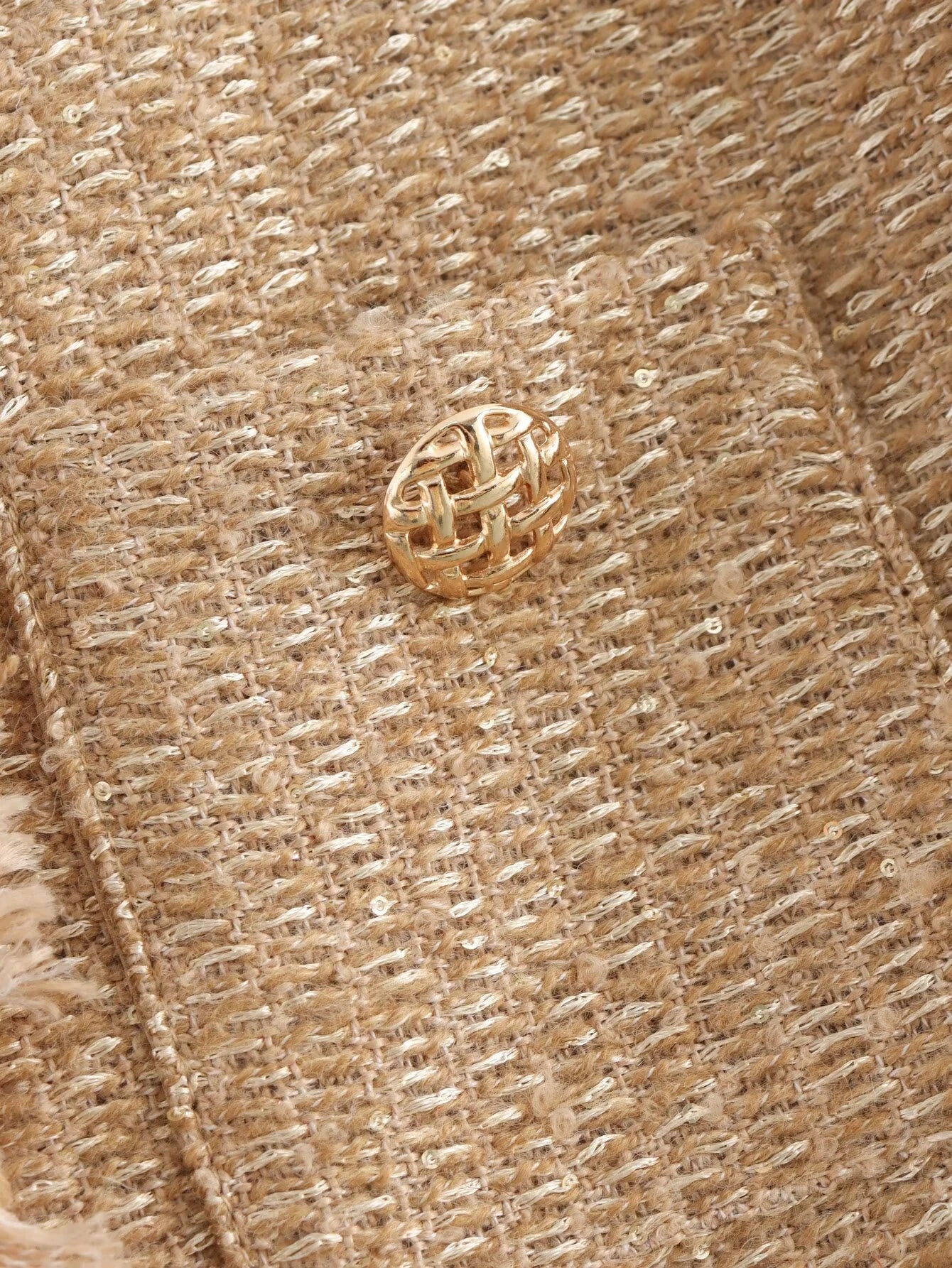 Women’s Tweed Wool-Blend Jacket with Front Buttons