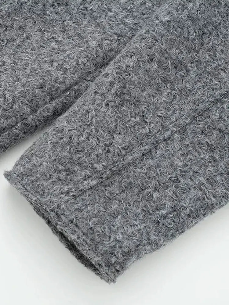 Women’s Cropped Jacket with Front Zipper and Patch Pockets