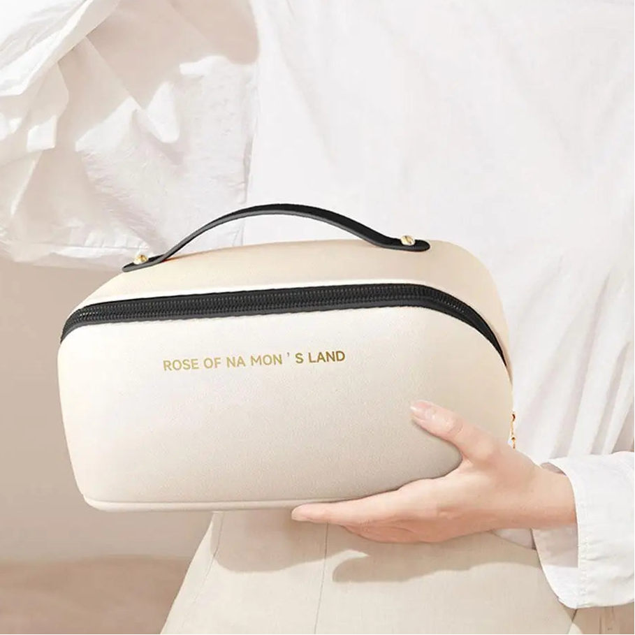 Women’s PU Leather Pillow Cosmetic Bag – Large Capacity Travel Organizer