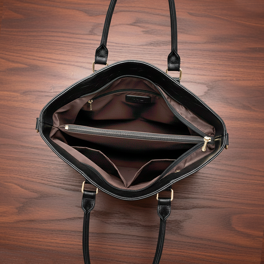 Women’s Soft Leather Top-Handle Tote Bag – Large Capacity Shoulder & Crossbody Handbag